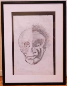 Dr. Gary Linkov drawing. Skeleton face.