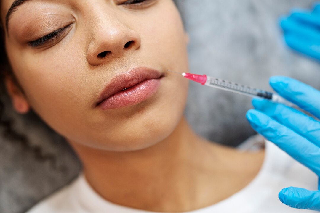 Close Up Woman Getting Hyaluronic Acid Injection