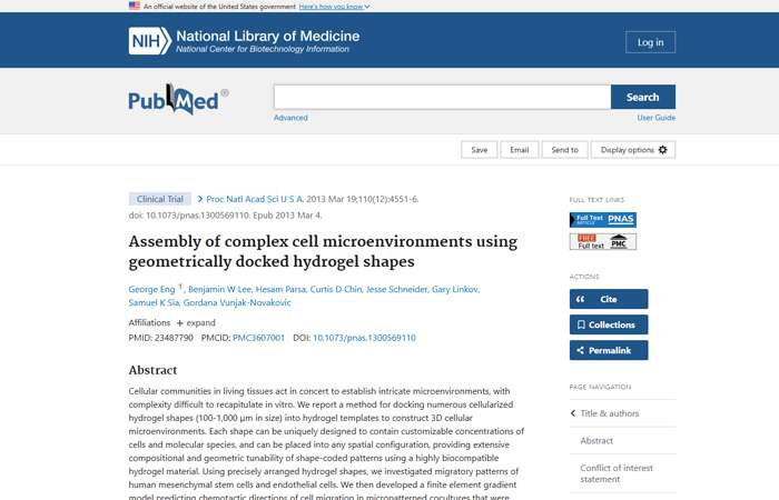 Assembly of complex cell microenvironments using geometrically docked hydrogel shapes