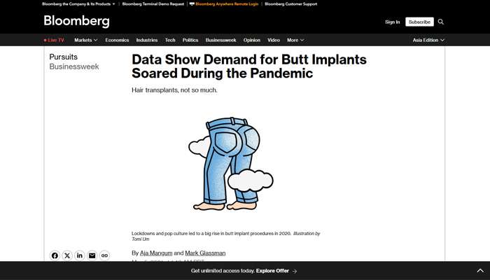 Data Show Demand for Butt Implants Soared During the Pandemic