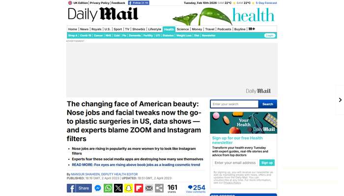 Nose jobs and facial augmentation now the go-to plastic surgery of choice