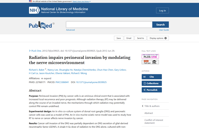 Radiation impairs perineural invasion by modulating the nerve microenvironment