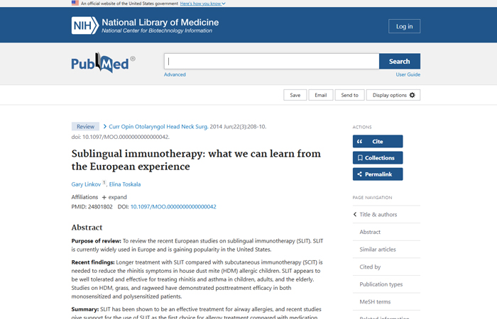 Sublingual immunotherapy: what we can learn from the European experience