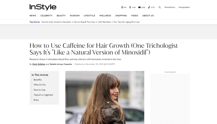 How to Use Caffeine for Hair Growth (One Trichologist Says It's Like a Natural Version of Minoxidil)