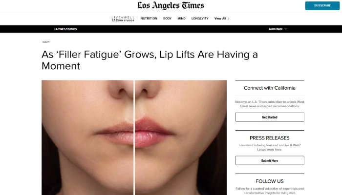 As ‘Filler Fatigue’ Grows, Lip Lifts Are Having a Moment