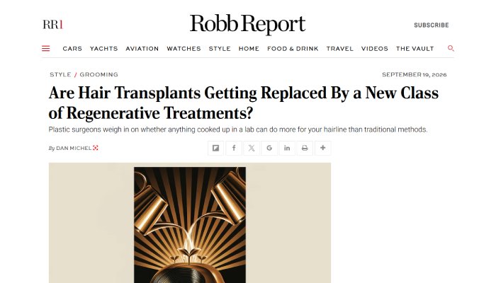 Are Hair Transplants Getting Replaced By a New Class of Regenerative Treatments